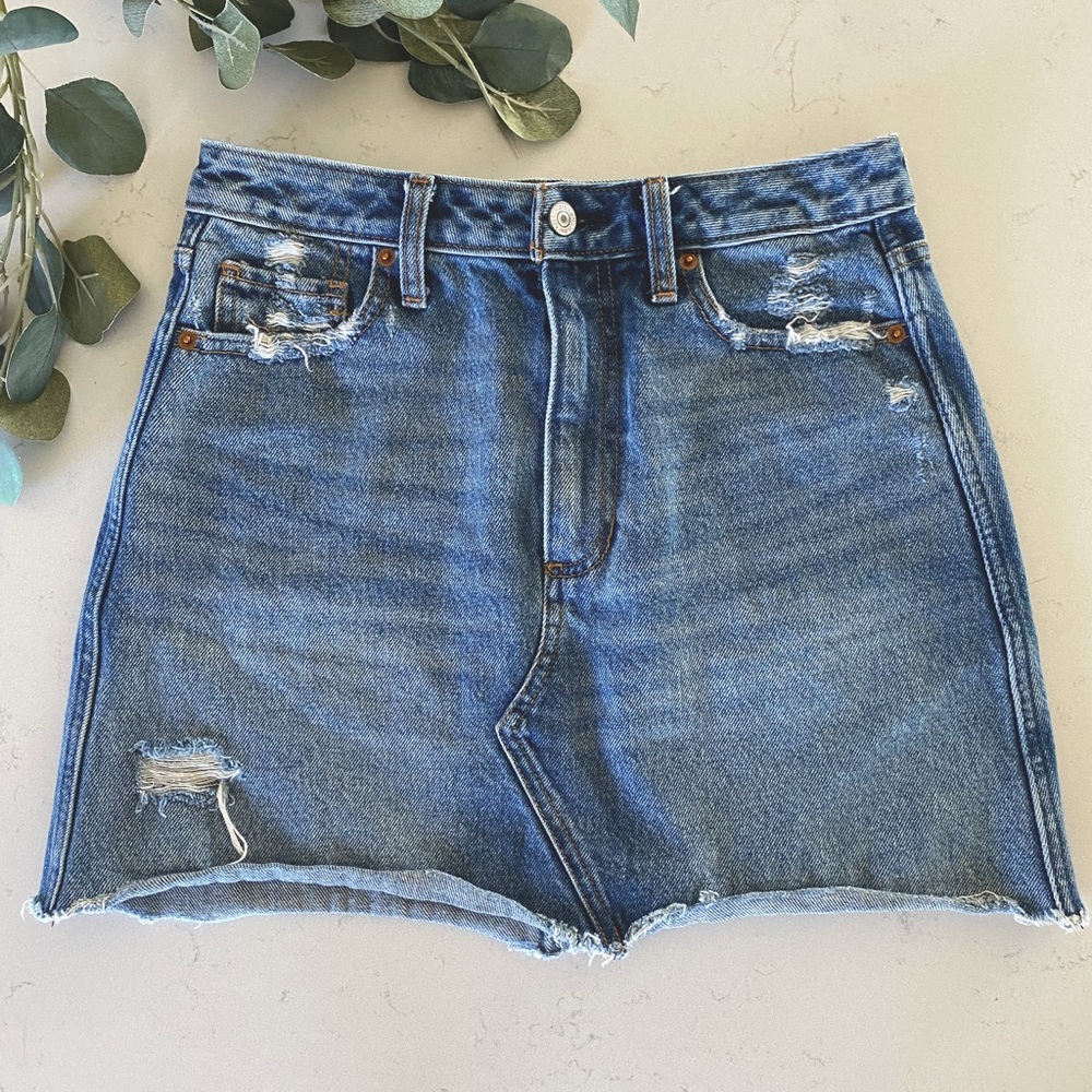 Abercrombie & Fitch Natural Rise Denim Skirt